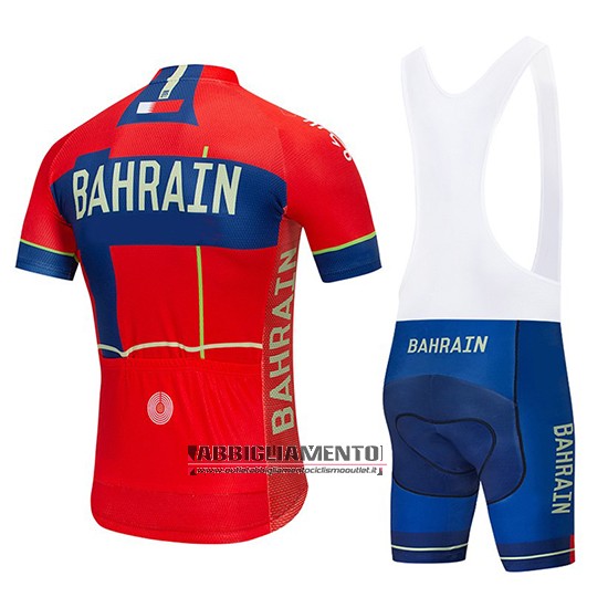 Abbigliamento Bahrain Merida 2019 Manica Corta e Pantaloncino Con Bretelle Rosso - Clicca l'immagine per chiudere